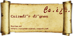Csizmár Ágnes névjegykártya