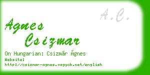 agnes csizmar business card
