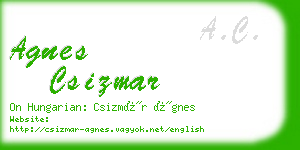 agnes csizmar business card